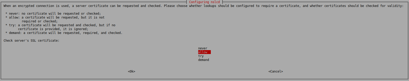 If you want to use an encrypted connection you should pick `demand`